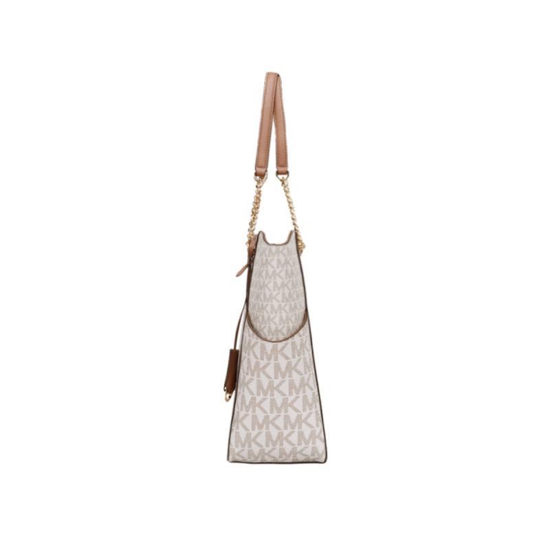 Michael Kors Signature Large Jet Set Travel Shoulder Chain Bag 35F1GTVT3B VANILLA