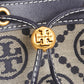 Tory Burch T-Monogram 大號編織提花配皮女士托特包 80644-405