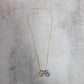 Hermes O'Maillon pendant leather and metal pig nose light blue gold necklace