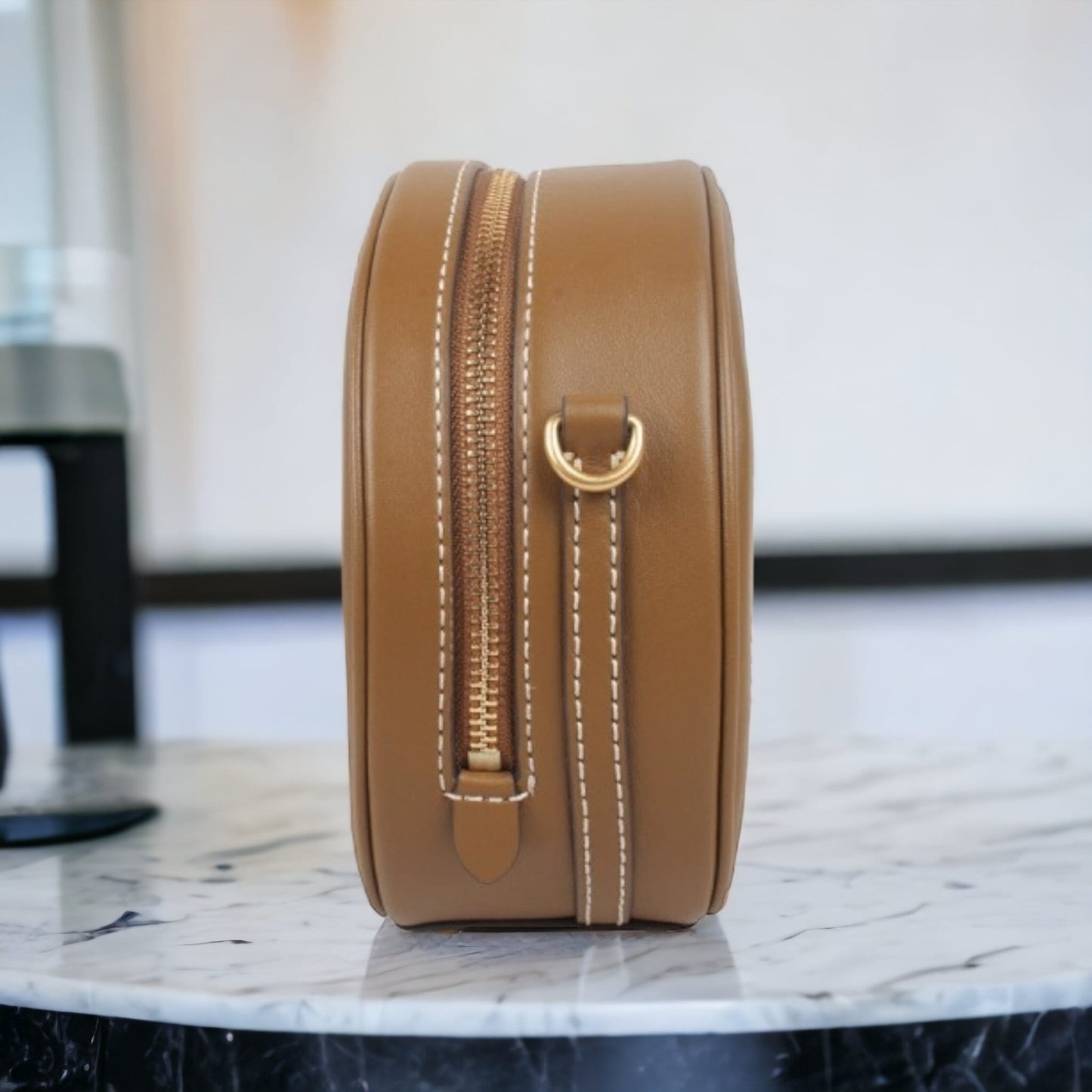 Tory Burch T Monogram提花織物拼皮革圓餅包 88487-271