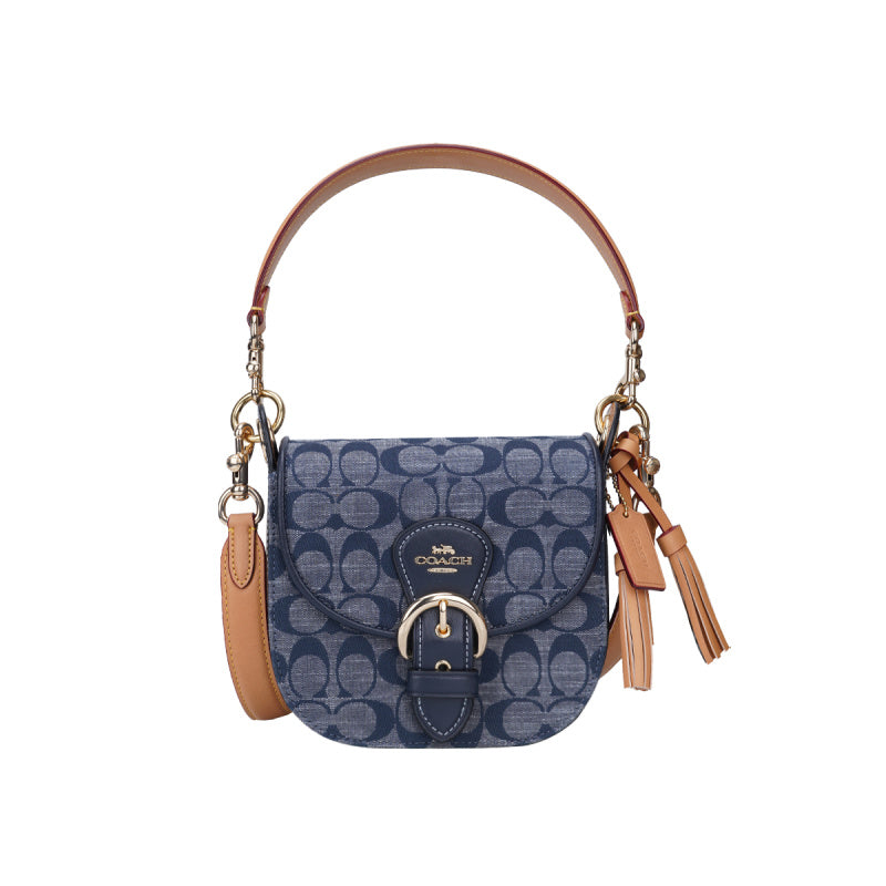 Coach 迷你牛仔布配皮單肩斜挎手提包 C8512 IMDEI