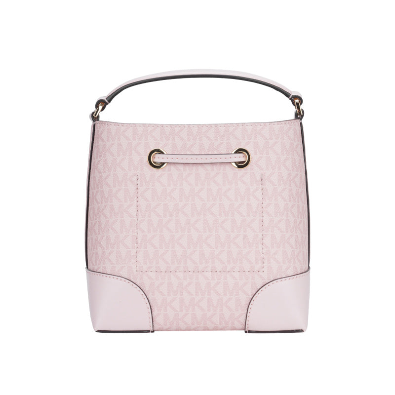 Michael Kors MERCER PVC 印花與皮革女士便攜式斜挎水桶包 35F2GM9M1B DK PWDR BLSH
