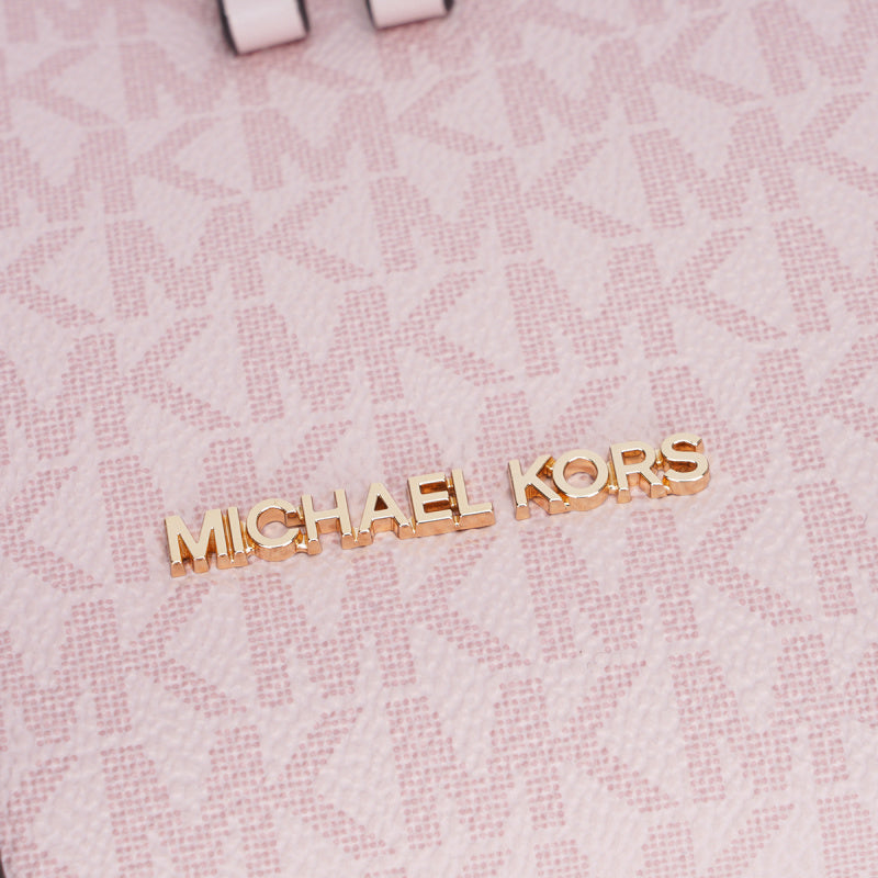 Michael Kors MERCER PVC 印花與皮革女士便攜式斜挎水桶包 35F2GM9M1B DK PWDR BLSH