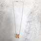 Hermes Pop H Orange Silver Chain Round Necklace