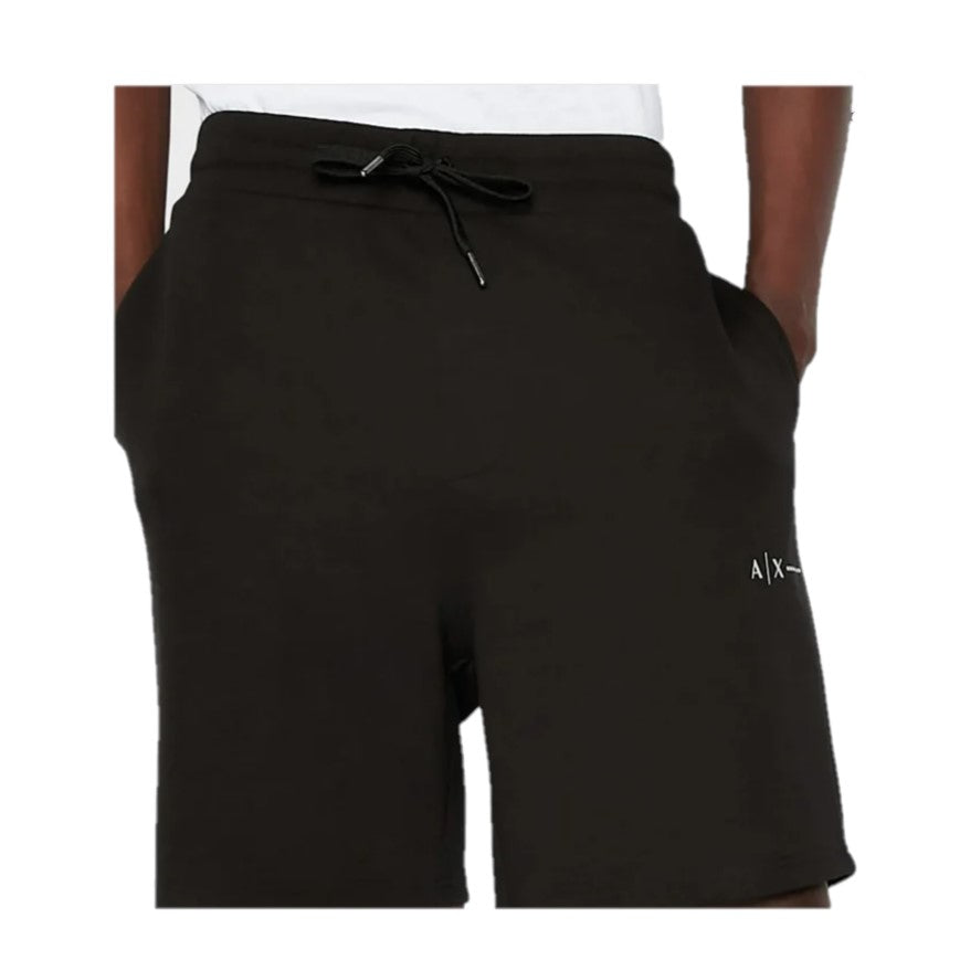 Armani Exchange Cotton Print Logo Black Shorts 3RZSBB ZJCAZ 1200