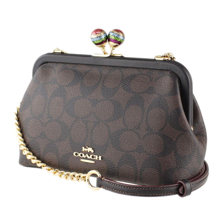 Coach Nora Kisslock Crossbody In Signature Canvas With Glitter CE617IMOSN